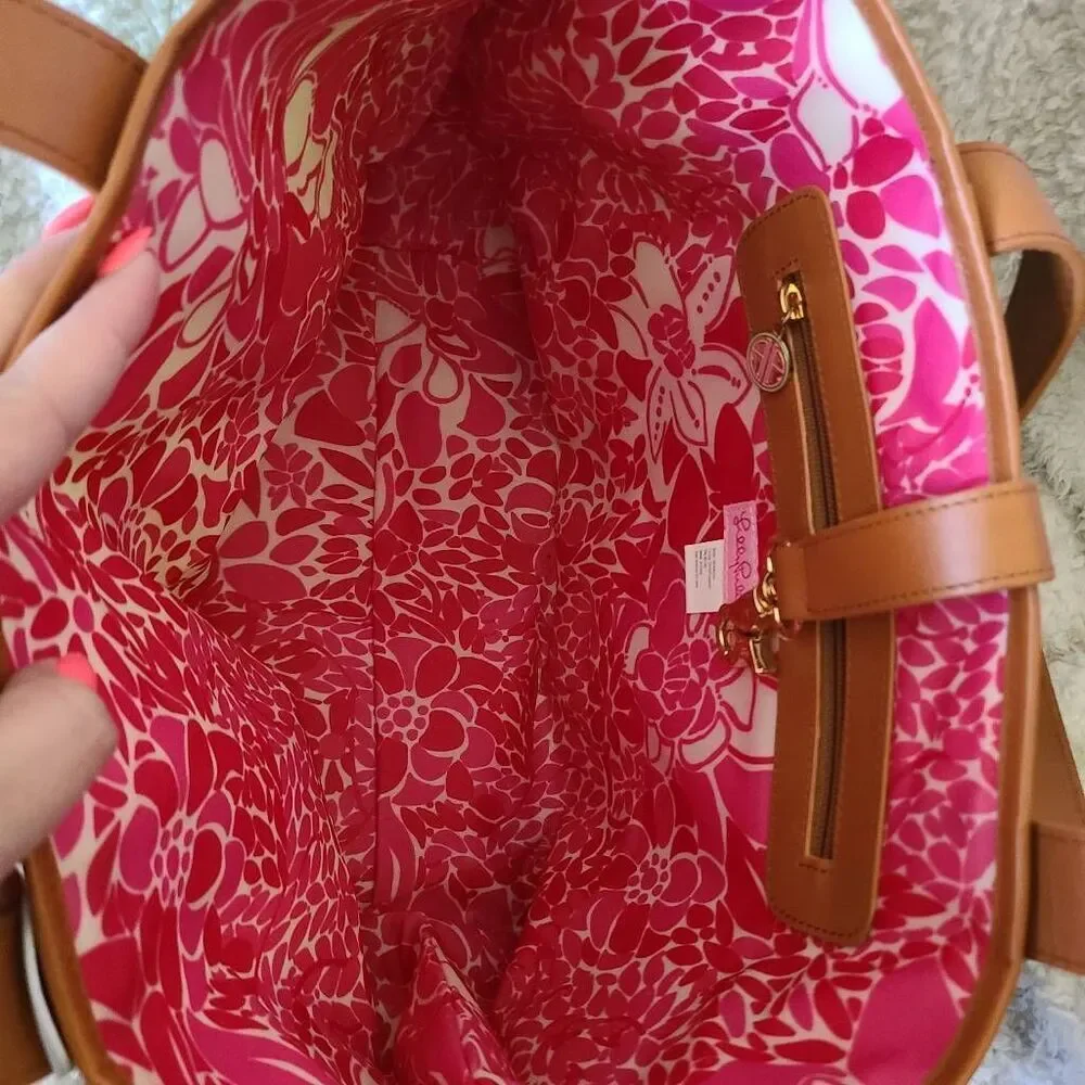 Lilly Pulitzer‎ Off The Wagon Quilted Green Canvas Tote Shoulder Bag NWT